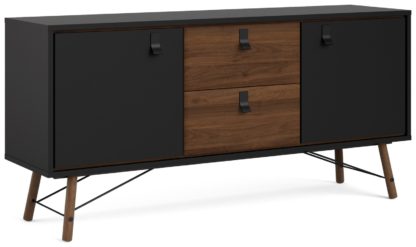 An Image of Ry 2 Door 2 Drawer Sideboard - Black