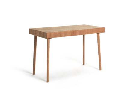 An Image of Habitat Espen 2 Drawer Office Desk - Oak