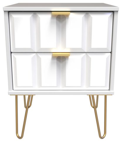 c71f8c8bdadf2e3df58c5722a885d5be4bc7d923a24dca59ffc6da1511c963ed.jpg An Image of Calvello 2 Drawer Bedside Table - Off White