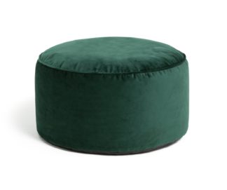 An Image of Argos Home Drum Velvet Footstool - Green