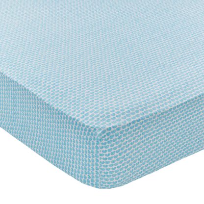 An Image of Joules Coastal Stripe 100% Cotton Fitted Sheet Aqua