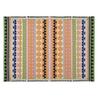 An Image of Habitat Vida Flatweave Wool Rug - 140x200cm - Multicoloured