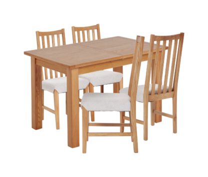 An Image of Habitat Ashwell Wood Veneer Dining Table & 4 Oak Chairs
