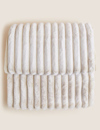 An Image of M&S Faux Fur Ribbed Throw