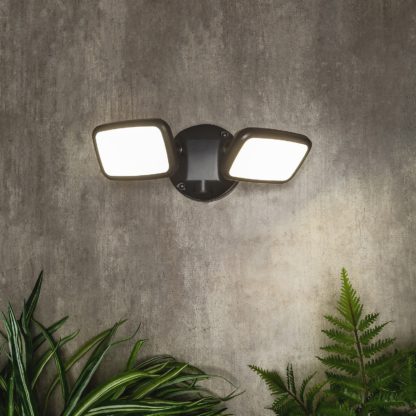 An Image of Lynn 2 Light Outdoor Wall Light (IP65) - Dark Grey