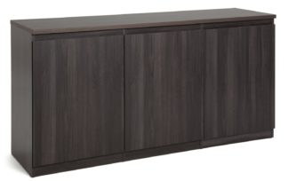 An Image of Habitat Jenson 3 Door Sideboard - Black Brown