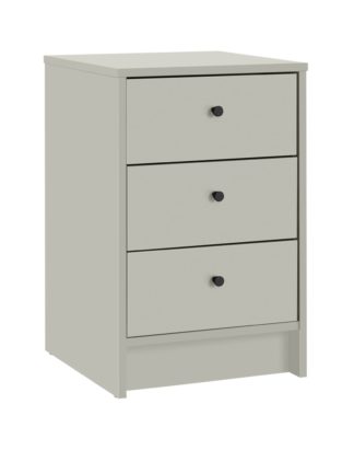 An Image of Argos Home Malibu 3 Drawer Bedside Table - Soft Grey