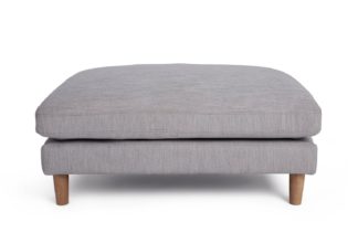 An Image of Habitat Salome Fabric Footstool - Light Grey