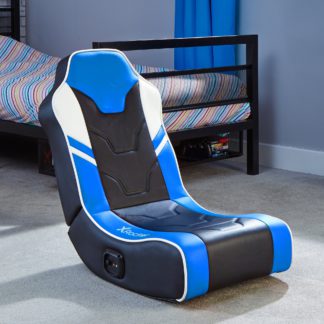 An Image of X Rocker Shadow 2.0 Stereo Audio Floor Rocker Gaming Chair Blue