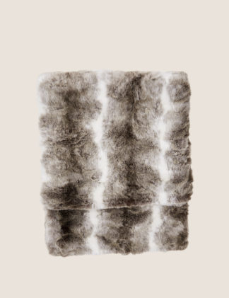 An Image of M&S Faux Fur Animal Print Throw