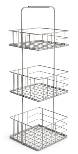 An Image of Habitat Freestanding 3 Tier Storage Caddy - Grey