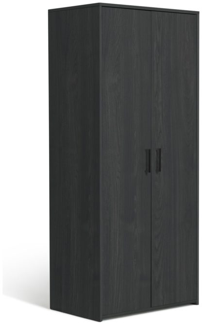 An Image of Argos Home Oslo 2 Door Wardrobe - Black Oak Effect