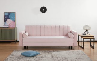 An Image of Habitat Preston Clic Clac Velvet Sofa Bed - Navy