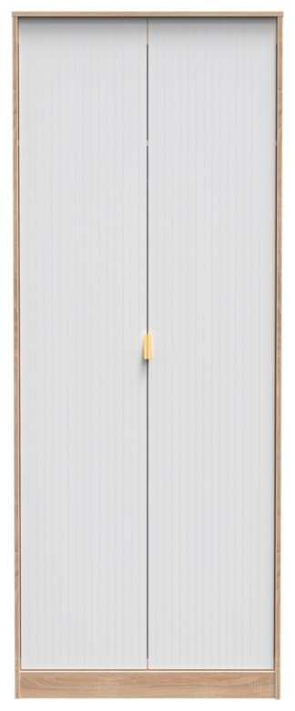 An Image of Galatina 2 Door Wardrobe - White & Oak