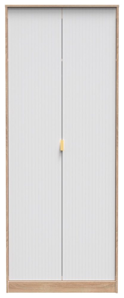 An Image of Galatina 2 Door Wardrobe - White & Oak