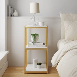 An Image of Modular Gold & White 3 Shelf Small Shelving Unit MultiColoured