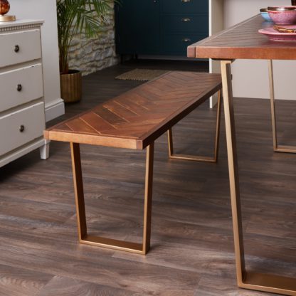 An Image of Anya Dining Bench Brown