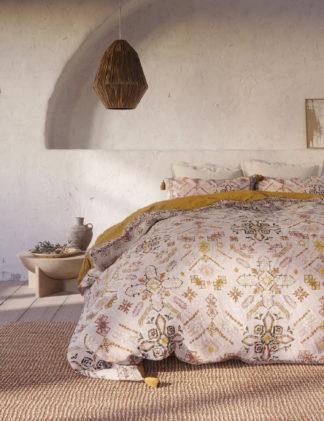 An Image of M&S X Fired Earth Casablanca Collection Sqala Bedding Set