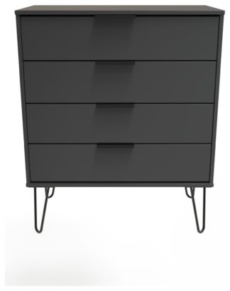 An Image of Verona 4 Drawer Chest - Grey