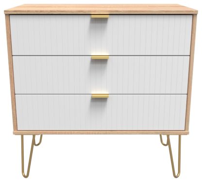 An Image of Galatina 3 Drawer Chest - White & Oak