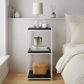 An Image of Modular White & Black 3 Shelf Small Shelving Unit Black and white