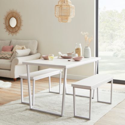 An Image of Vixen White Dining Set White