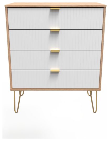 f2e607d6dae4b93d3936eaab79bb0609dd9e77d7102c261ffb8cef3caa6e6a89.jpg An Image of Galatina 4 Drawer Chest - Blue & White