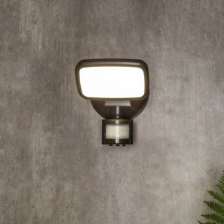 An Image of Lynn LED Outdoor Flood Light with PIR Sensor (IP65) - Dark Grey