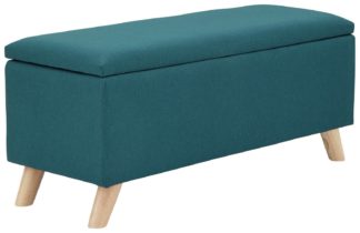 An Image of GFW Secreto Fabric Ottoman - Teal