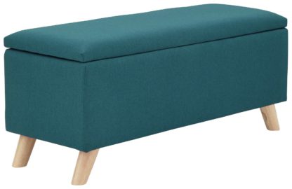 An Image of GFW Secreto Fabric Ottoman - Teal