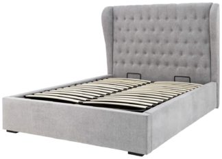 An Image of GFW Dakota Kingsize End Lift Ottoman Fabric Bed Frame -Grey