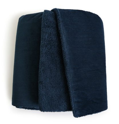 An Image of Habitat Cord Fleece Throw - Navy - 125X150cm