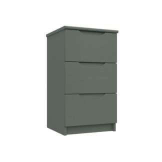 An Image of Legato 3 Drawer Bedside Sage Sage (Green)