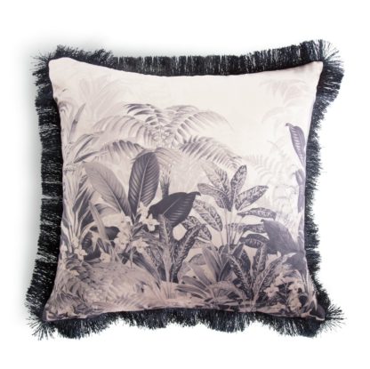 An Image of Habitat Tropical Fringed Cushion - Multi - 50x50cm