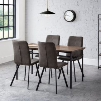 An Image of Carnegie Rectangular Dining Table with 4 Monroe Dining Chairs Mocha