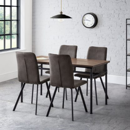 An Image of Carnegie Rectangular Dining Table with 4 Monroe Dining Chairs Mocha