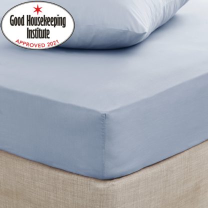 An Image of Non Iron Plain Fitted Sheet Blue