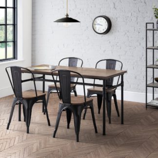 An Image of Carnegie Rectangular Dining Table with 4 Grafton Dining Chairs Mocha