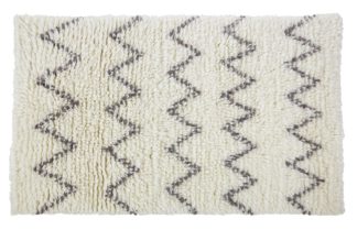 An Image of Habitat Flokati Flatweave Wool Rug - 120x180cm - Cream