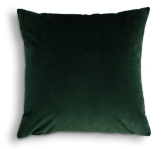 An Image of Argos Home Plain Velvet Cushion - Green - 43X43cm