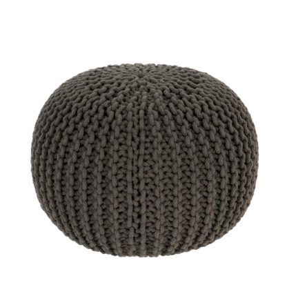 An Image of Knitted Pouffe Ochre