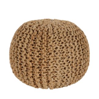 An Image of Knitted Pouffe Ochre