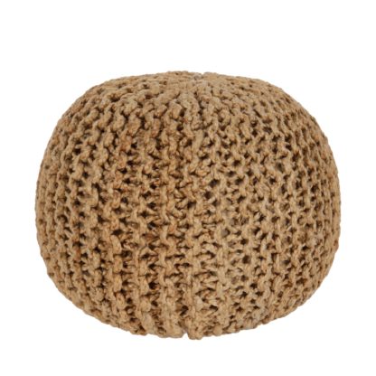 An Image of Knitted Pouffe Ochre