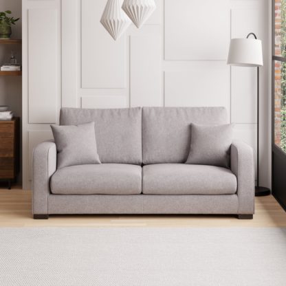 An Image of Carson Soft Texture 3 Seater Sofa Natural