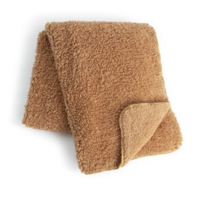 An Image of Habitat Snuggle Fleece Throw - Mocha - 125X150cm