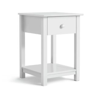 An Image of Argos Home Scandinavia 1 Drawer Bedside Table - White
