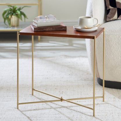 An Image of Azatar Rectangular Folding Side Table Black