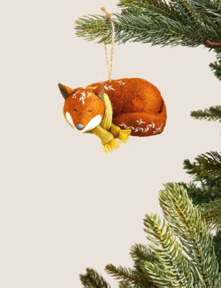 An Image of M&S Hanging Fox Decoration