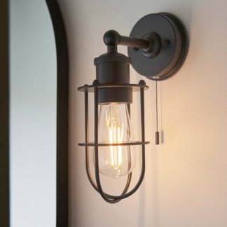 An Image of Portmore Bathroom Wall Light - Black