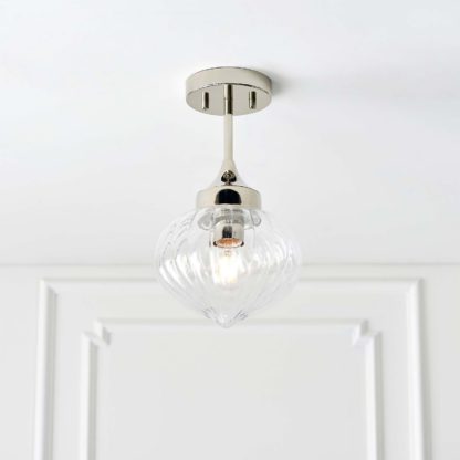 An Image of Addington Semi Flush Light - Nickel